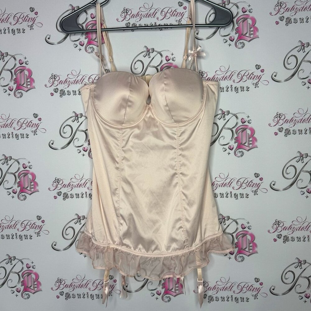 La senza corset bustier top soft blush peach gold cream luxury sexy lingerie top